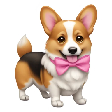 Corgi with pink bow sticker