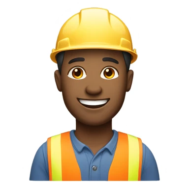 Happy construction worker with european skin tone sticker