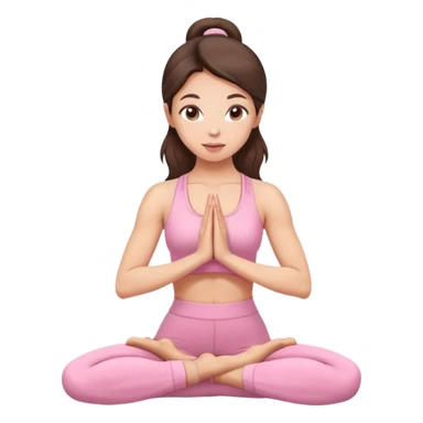 Brunette yoga girl light pink clothes  sticker