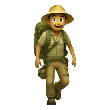 aventurier traversant une jungle sticker