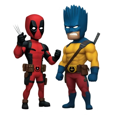 Deadpool and wolverine, bad hand gesture sticker