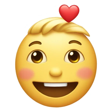 Cute emoji with smile and heart-shaped hands sticker