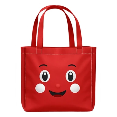 Reusable red Tote Bag sticker