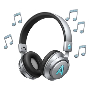 headphones with sparkles and AI letters sticker