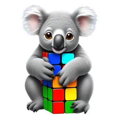 Koala solving Rubik’s cube sticker