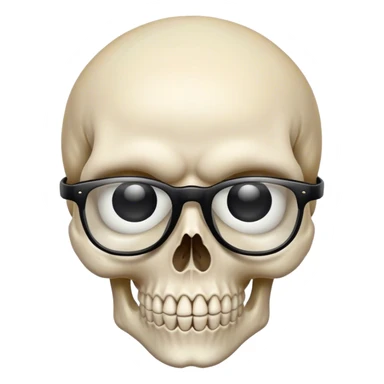 skull with black eye glass sticker