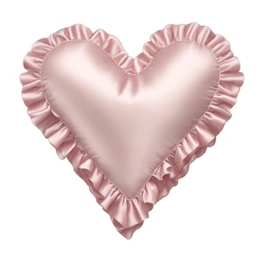 Light pink silk heart shaped pillow with ruffles sticker