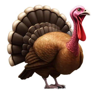 Realistic plucked turkey sitting on a wrecking ball with chain sticker