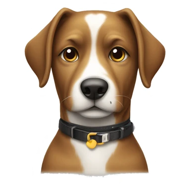 Dog with collar on white sticker