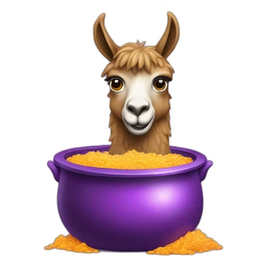 one llama in a purple cauldron sticker