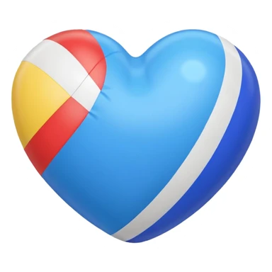 blue heart with a beach ball sticker