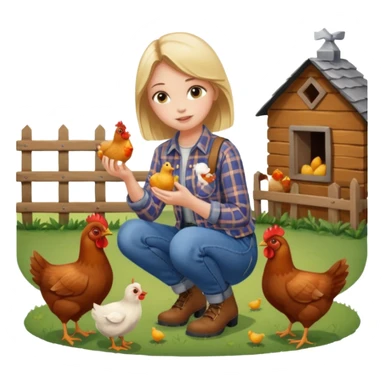 farmer Girl feeding chickens 



 sticker