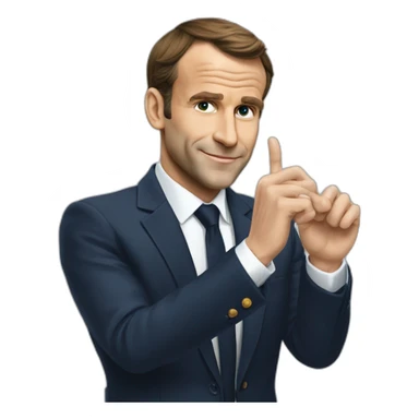 Macron qui fait des doigts d'honneur sticker