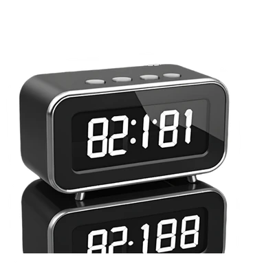 rectangular digital alarm clock with no time on sticker