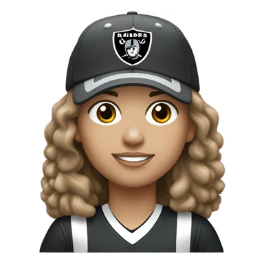 Raiders fan white female with brown hair  sticker