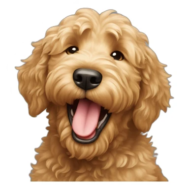 Goldendoodle yawning sticker