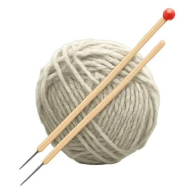 ball of yarn with two knitting needles sticker