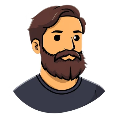 man with beard sticker