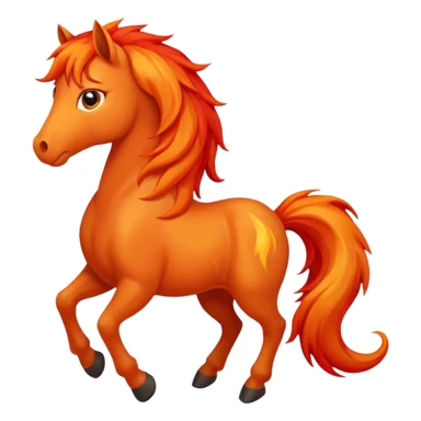 Worried fire horse emoji  sticker