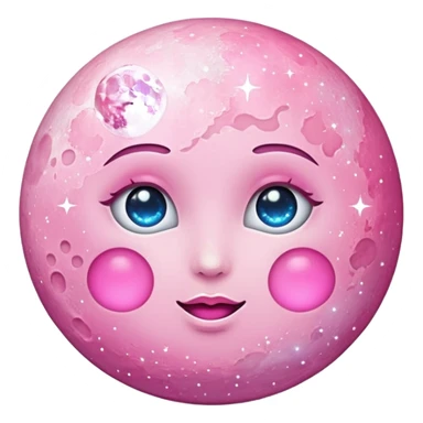 Pink sparkly moon sticker