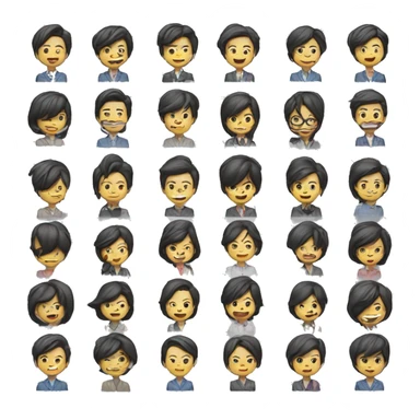 asian team lead managing office team sticker