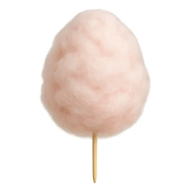 Fluffy cotton candy isolated on a white background, realistic food photography style, emphasizing softness and lightness of the cotton candy. sticker