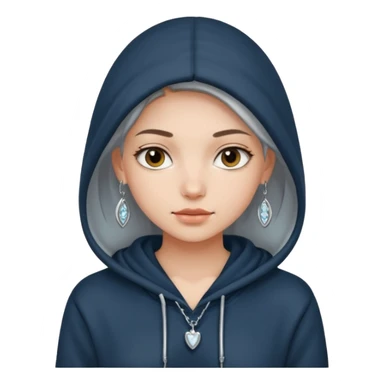 girl in hoodie with jewelryemoji sticker