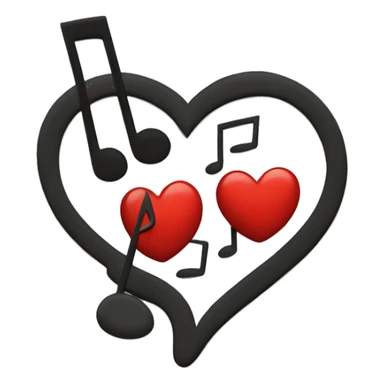 Heart with  music note sticker