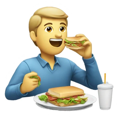 employee eating lunch sticker