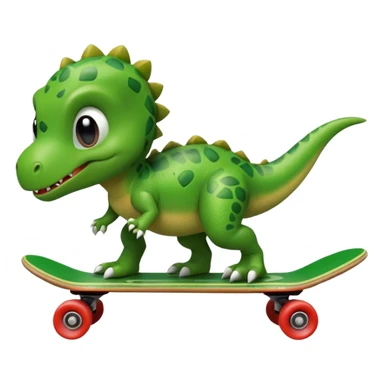 Baby dinosaur on a skateboard sticker