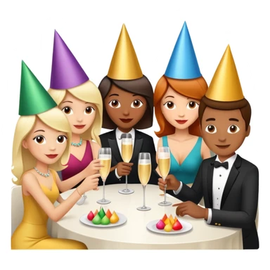 group of people sitting at a table sticker