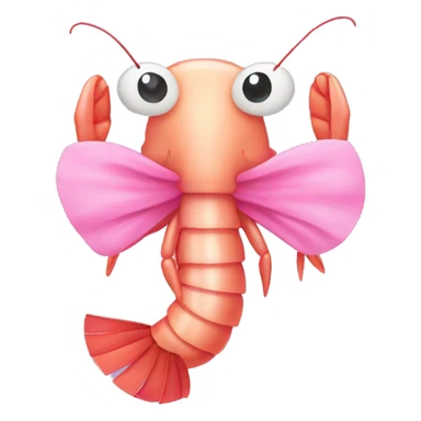 Shrimp with a pink bow sticker