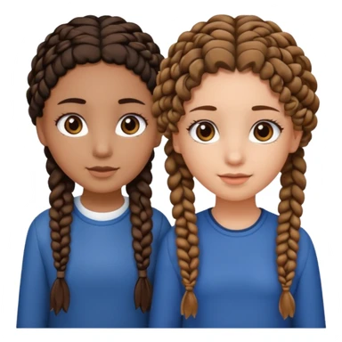 2 girl best friends. One is black with braids and brown eyes. One is white with curly brown hair with brown eyes. sticker