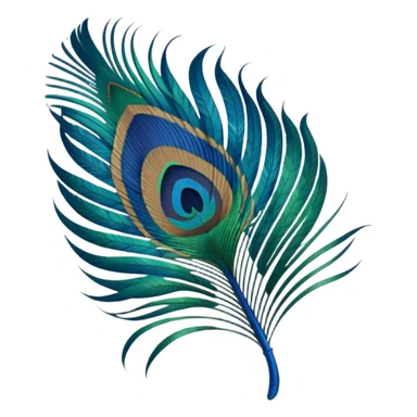 Peacock feather emojis sticker