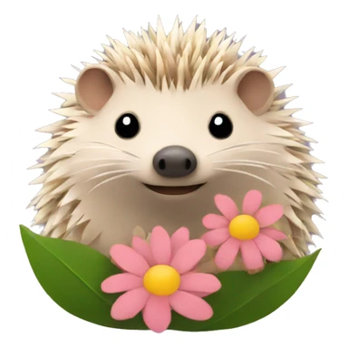hedgehog with flowers instead of needles sticker