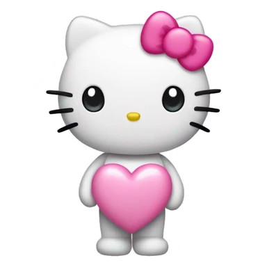 hello kitty with pink heart  sticker
