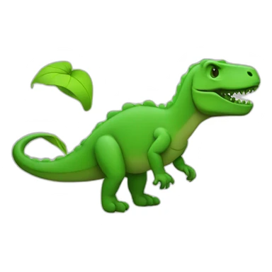 a monochrome trex with a green git branch symbol sticker
