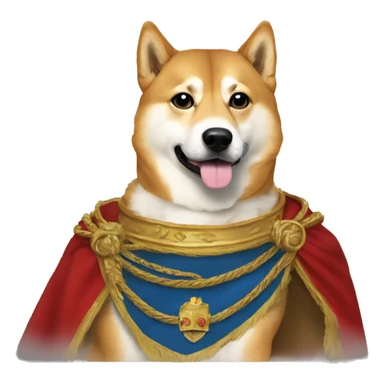 Doge roi avec fond drapeau sticker