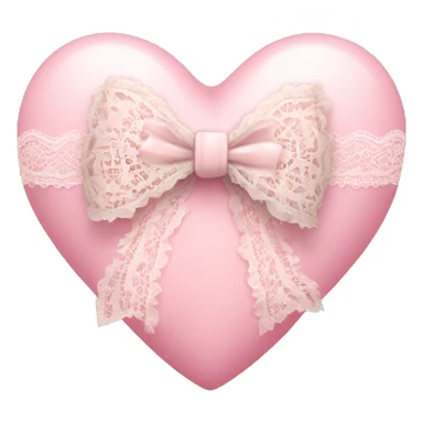 light pink heart with bow with lace and frills  sticker