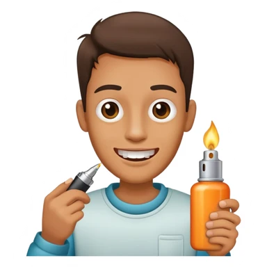 Persona senza denti con una bottiglia e un accendino in mano sticker