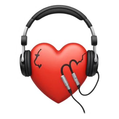 emo heart with headphones sticker