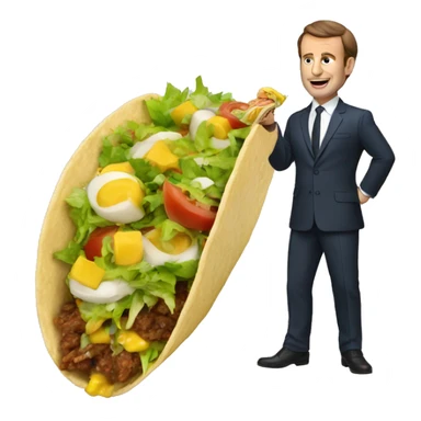 Macron qui mange un tacos sticker