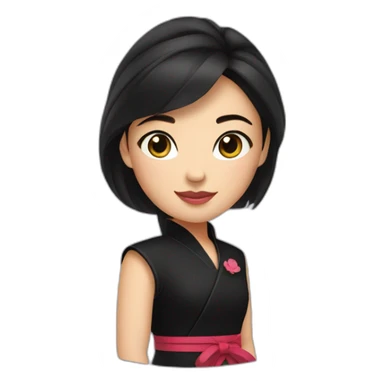 Mulan in black dress sticker