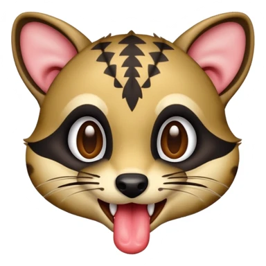 civet emoji with yummy long tongue sticker