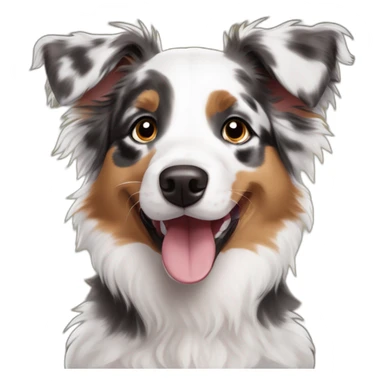 happy puppy merle mini australian shepherd sticker