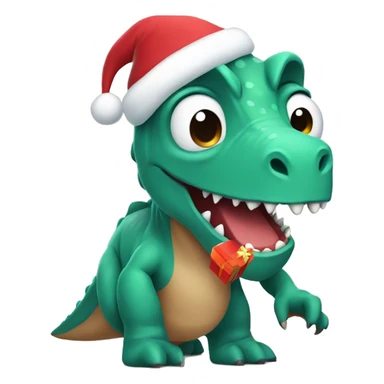 dinosaur with santa had sticker