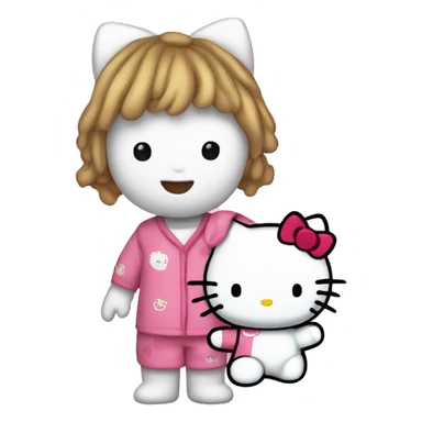 hello kitty with pj sticker