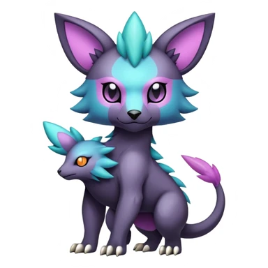 cool colorful dark pastel edgy fantasy animal hybrid Fakemon full body sticker