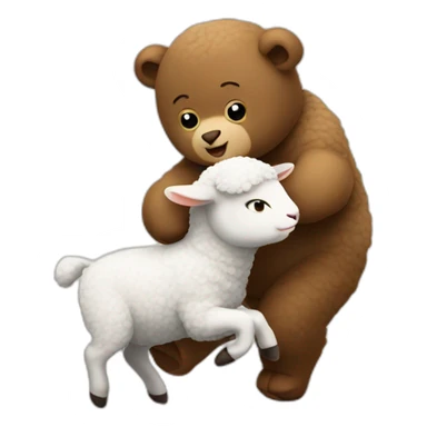 Lamb fights bear sticker