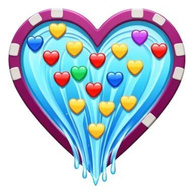 heart shaped - watterfall with casino chips sticker